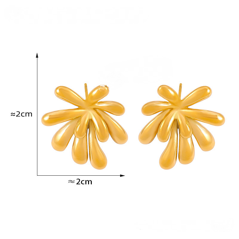 Stainless Steel Irregular Firework Shape Stud Earrings