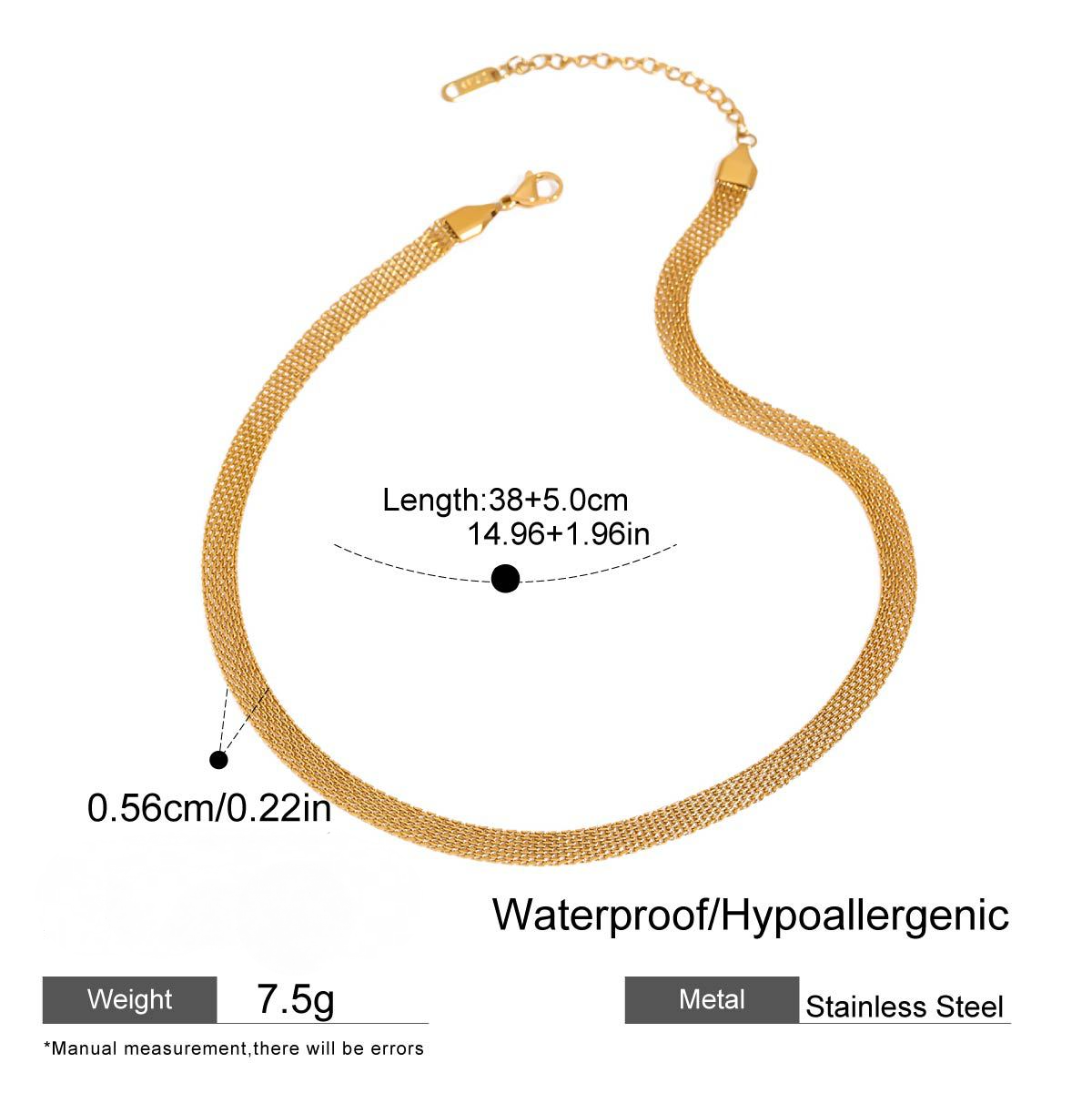 Stainless Steel Wide Link Chain Necklace Bracelet Set