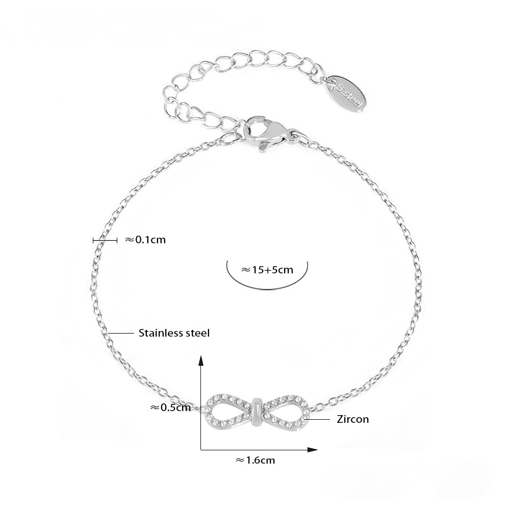 Figure 8 Pendant Inlay Cubic Zirconia Necklace Bracelet Jewelry Suit
