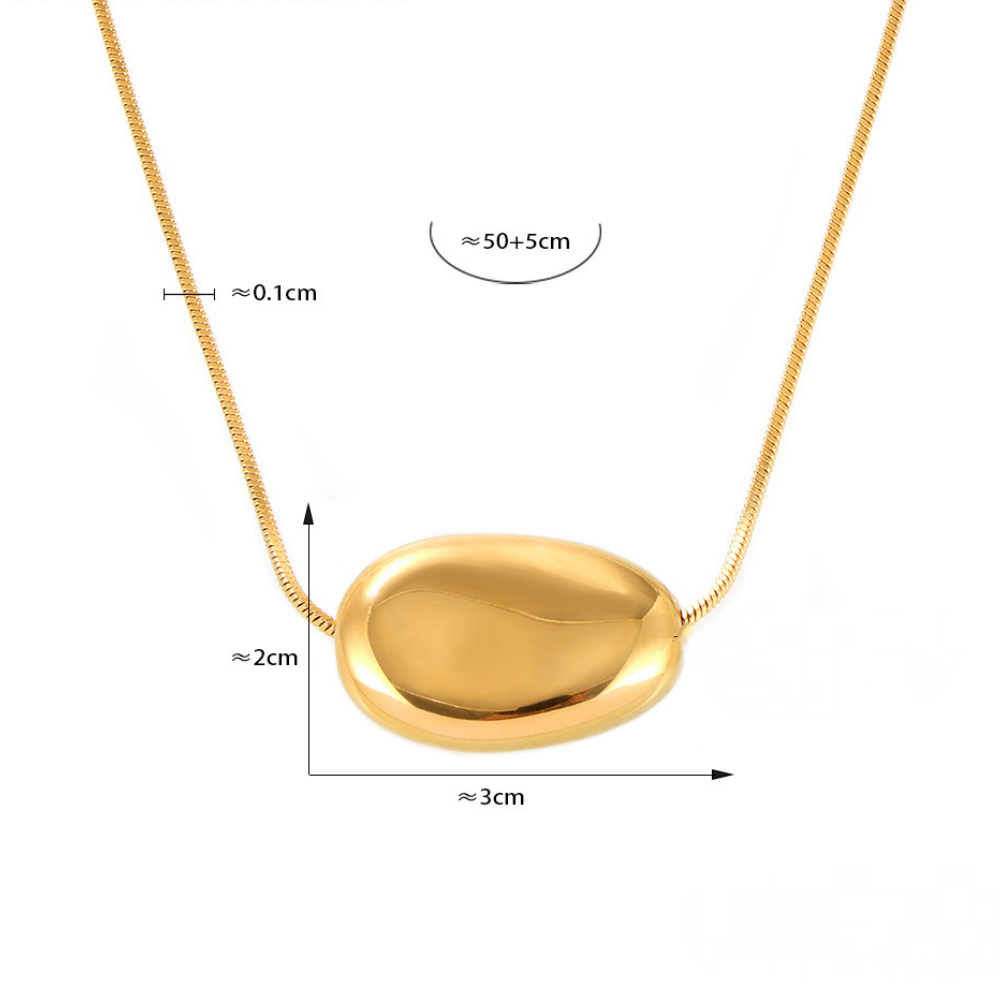 Stainless Steel Irregular Round Pendant Stackable Necklace