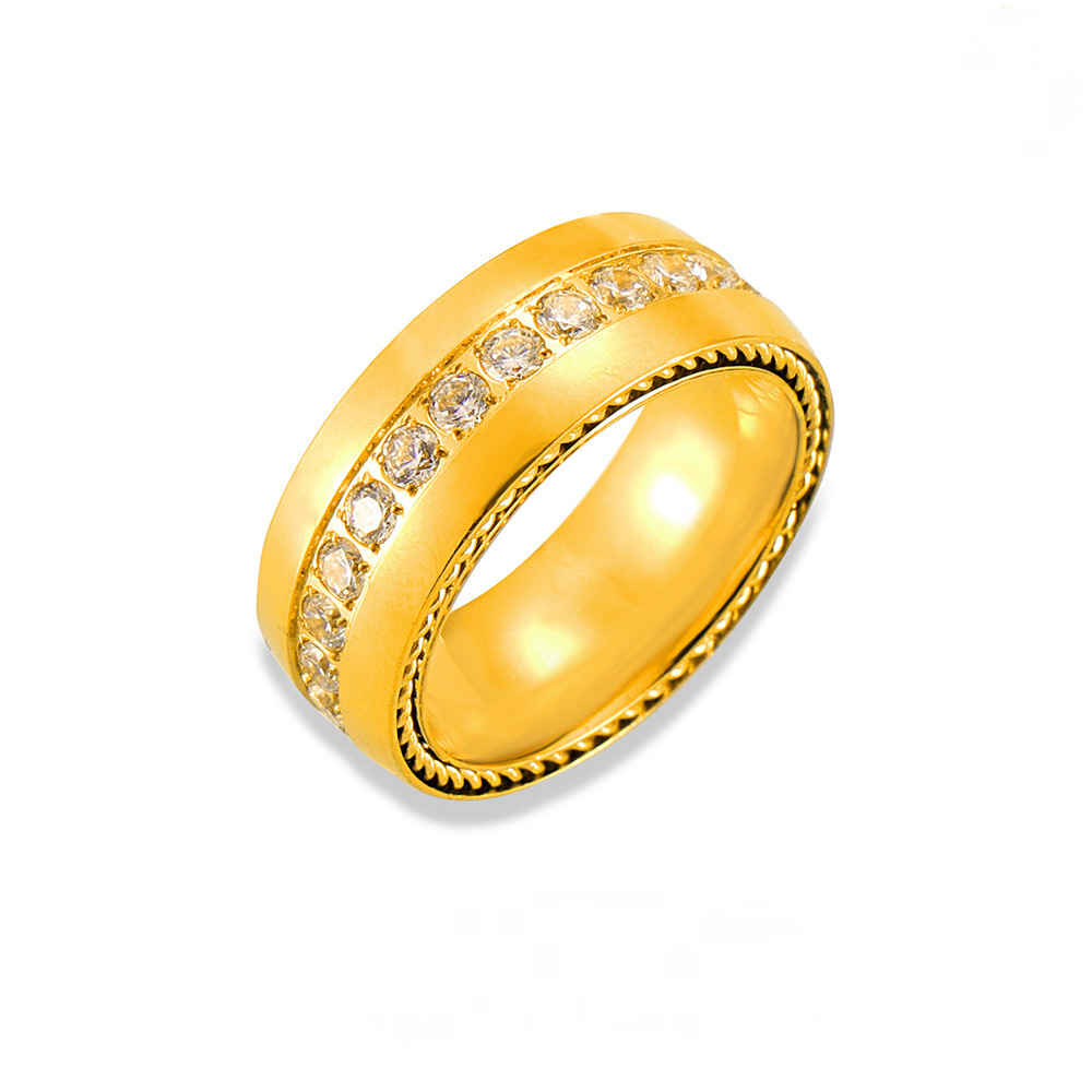 Stainless Steel Personalized Cubic Zirconia Ring