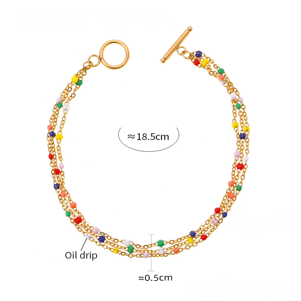 Bohemian Style Multi-layer Chain Glazed Beaded Necklace Bracelet Jewelry Suit