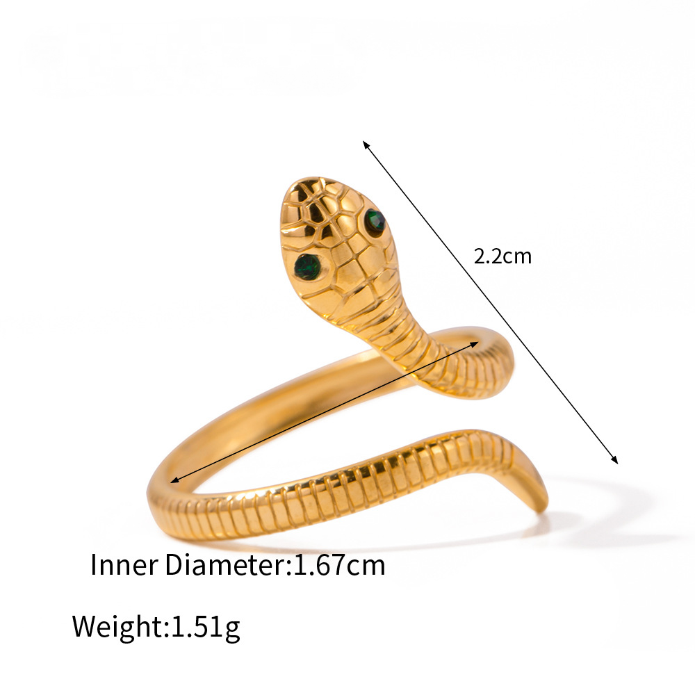 Stainless Steel Snake-shaped Open Ring