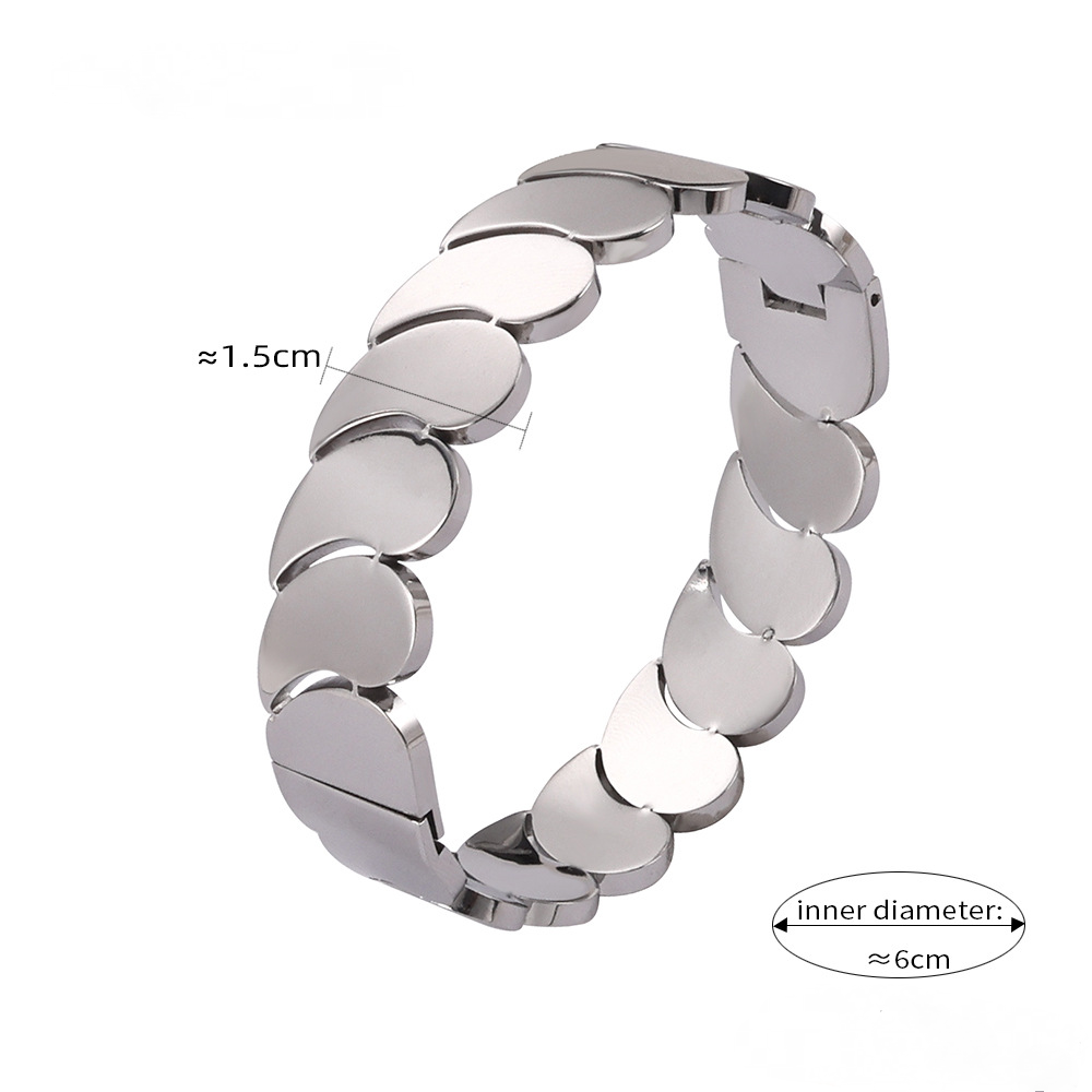 Simple Polished Water Drop Stitching Stainless Steel Bracelet