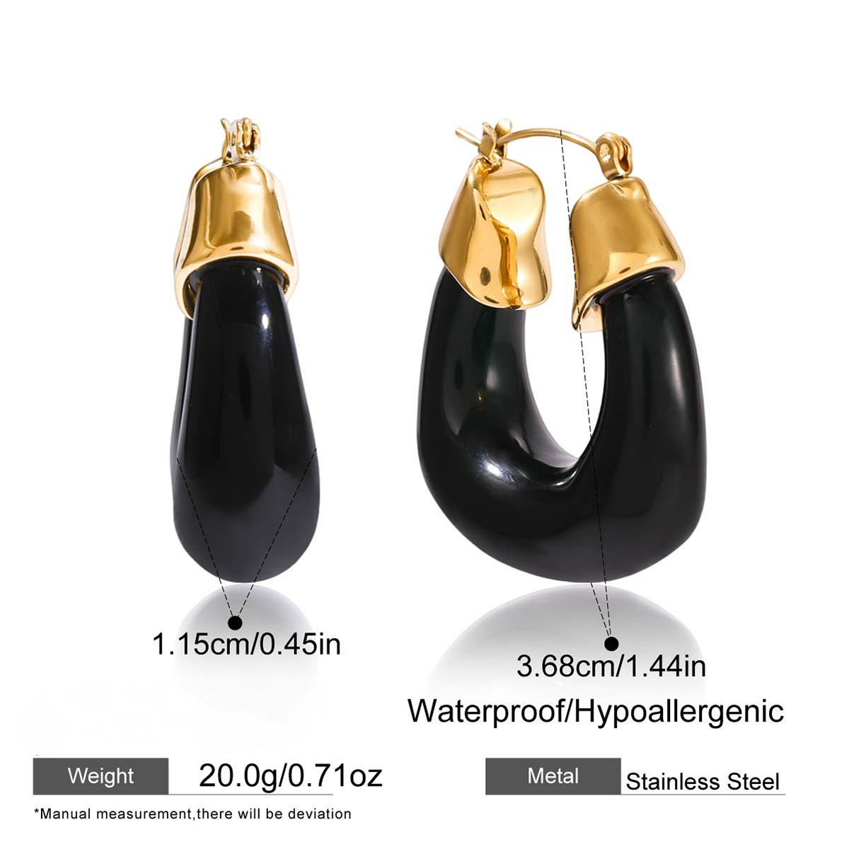 Stainless Steel Resin Bag-shaped Earrings