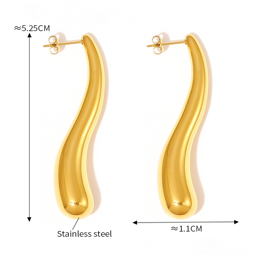 Bar Water Drop Hollow Pendant Necklace Earrings Jewelry Suit