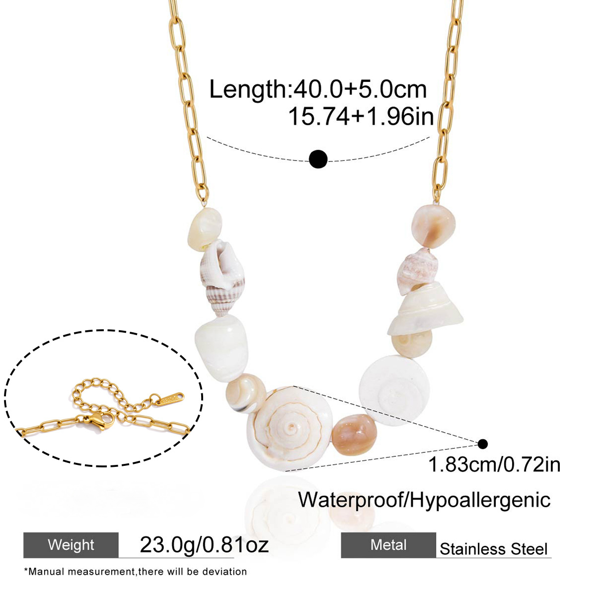 Stainless Steel Conch Pendant Necklace