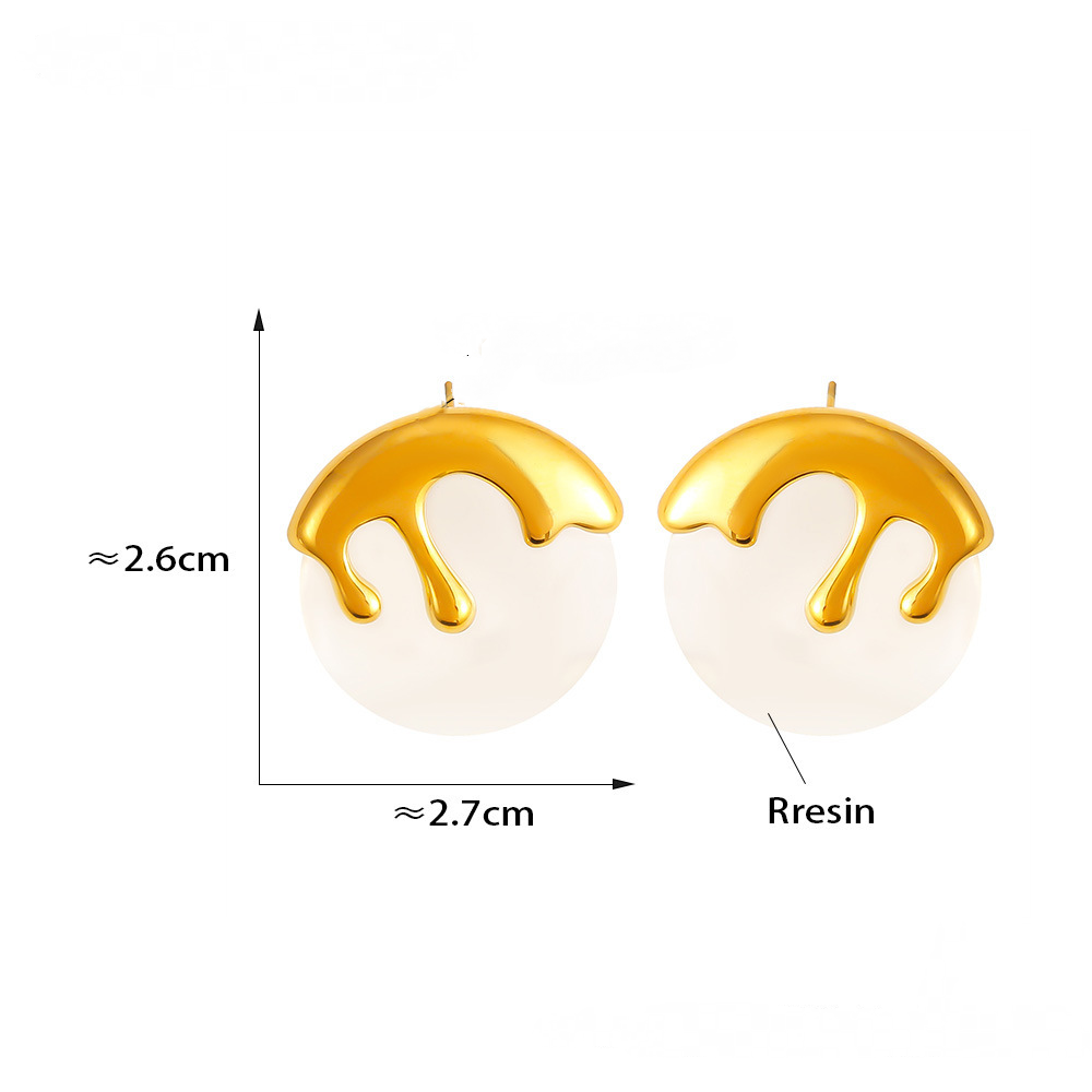 Round Ice Cream Stainless Steel Stud Earrings