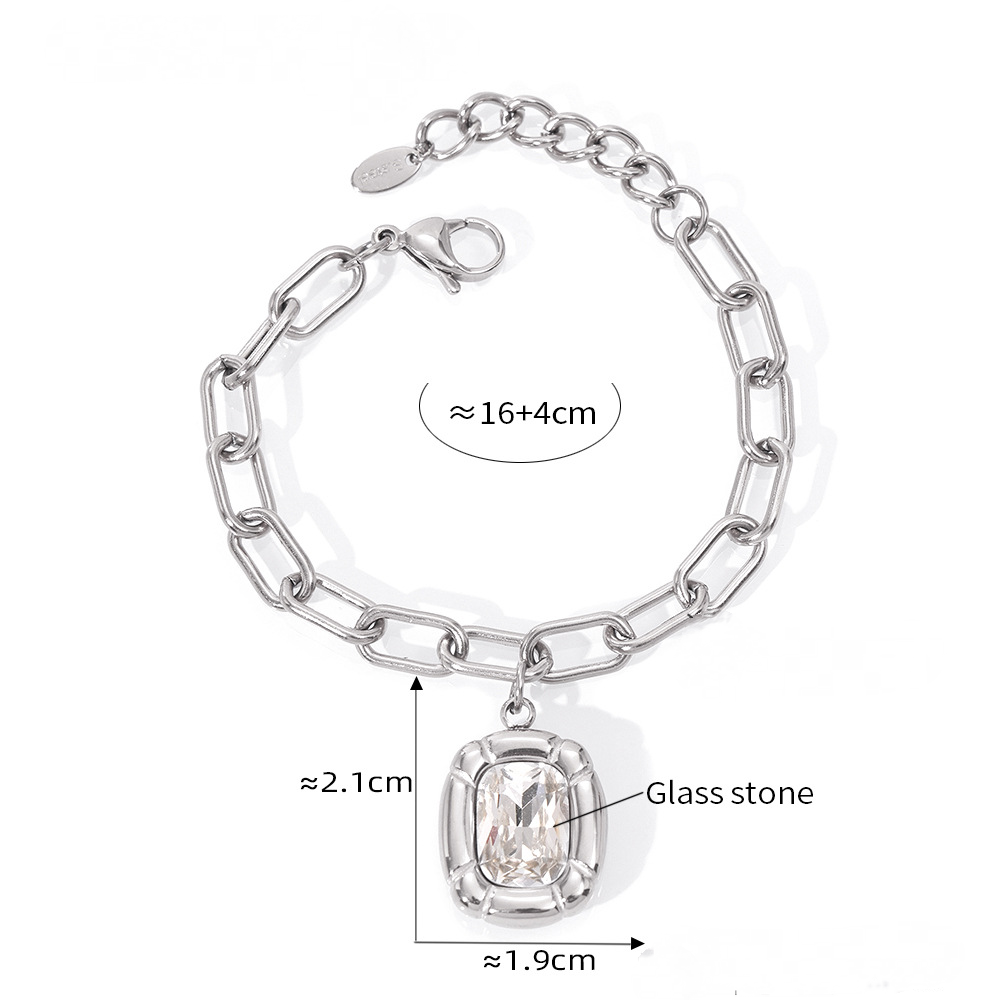 Textured Oval Inlay Cubic Zirconia Necklace Bracelet Earrings Ring Jewelry Suit