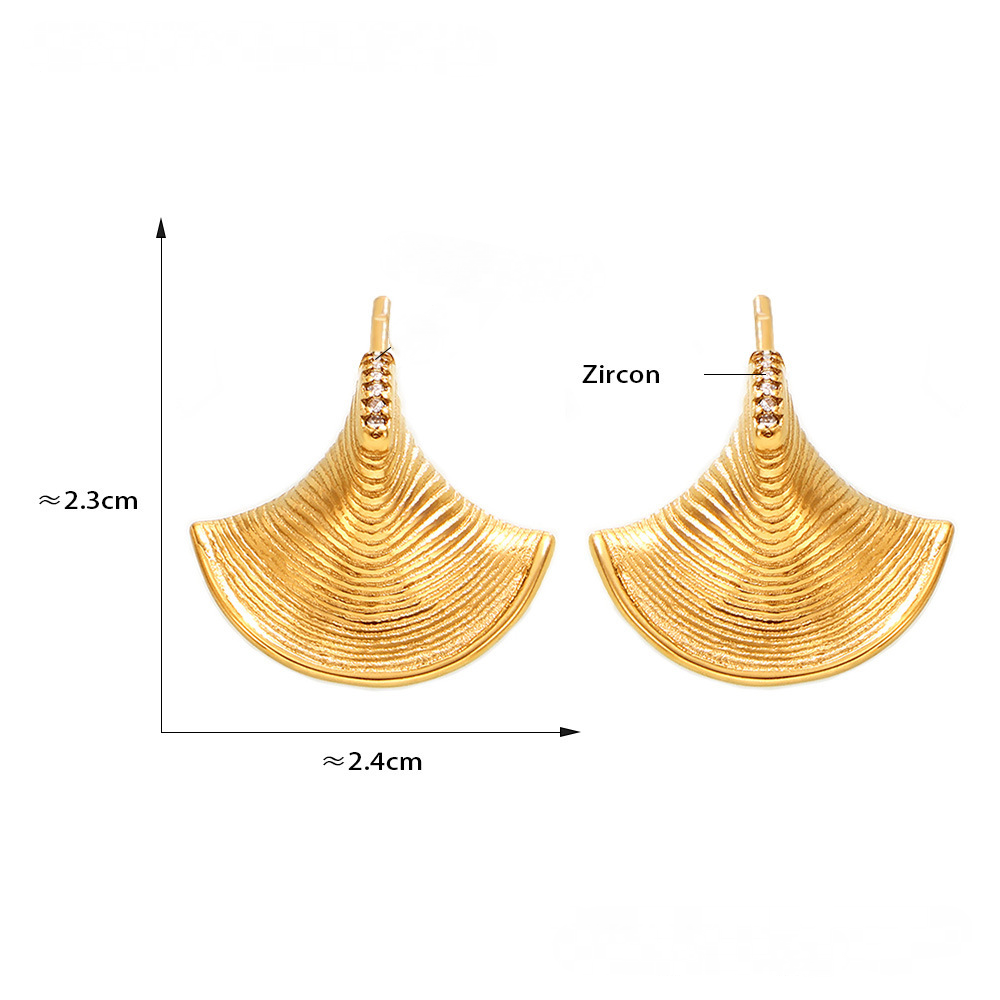 3D Scalloped Shell Necklace Earrings Jewelry Suit