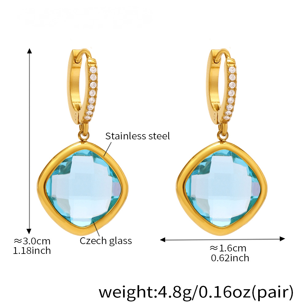 Diamond Cut Czech Glass Full Diamond Huggie Earrings