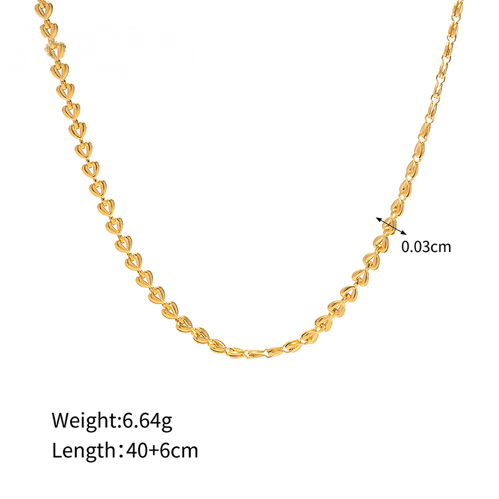 Stainless Steel Heart Braided Necklace Bracelet Set