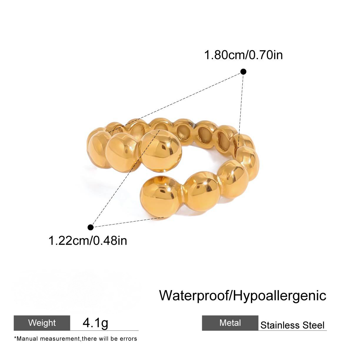Stainless Steel Cubic Zirconia Threaded Ring