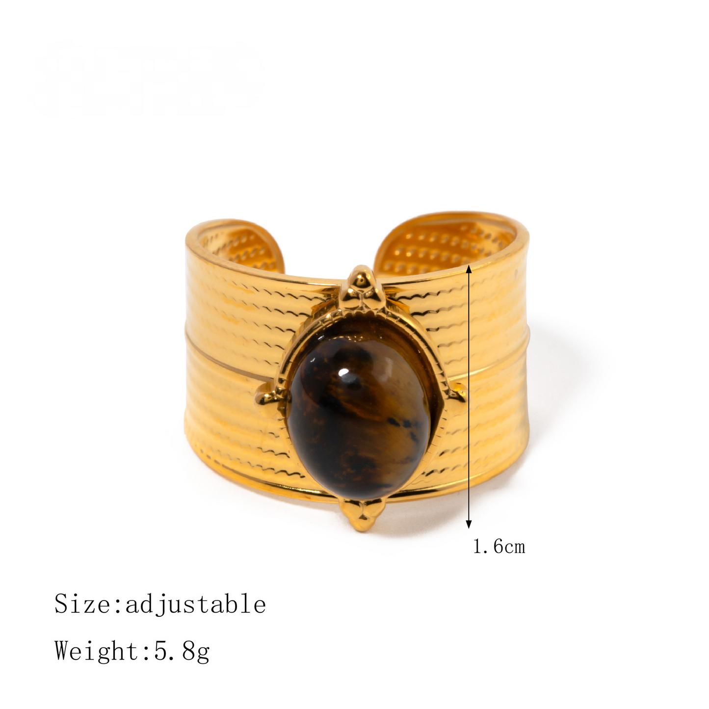 Stainless Steel Tiger's Eye Necklace Bracelet Ring Earrings Jewelry Suit