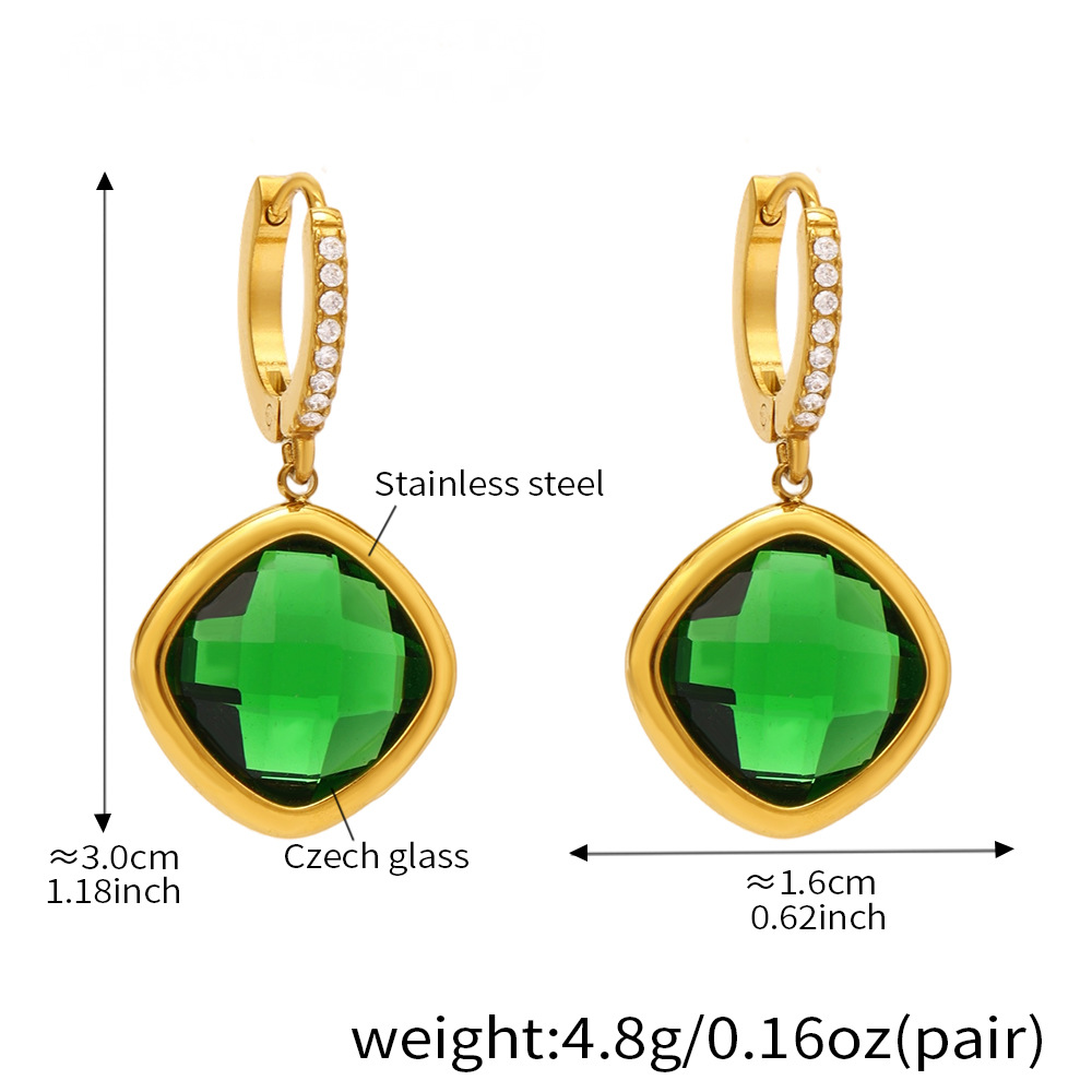 Diamond Cut Czech Glass Full Diamond Huggie Earrings