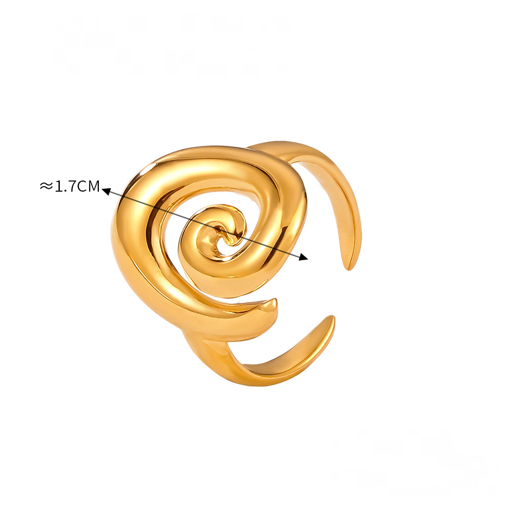 Stainless Stee Spiral Ring Earrings Jewelry Suit
