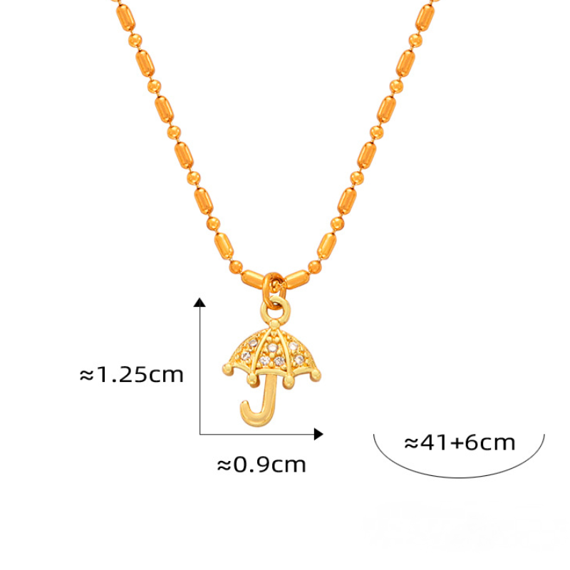 Stainless Steel Cartoon Shape Pendant Beaded Chain Necklace