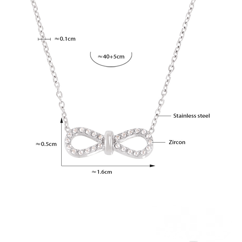Figure 8 Pendant Inlay Cubic Zirconia Necklace Bracelet Jewelry Suit