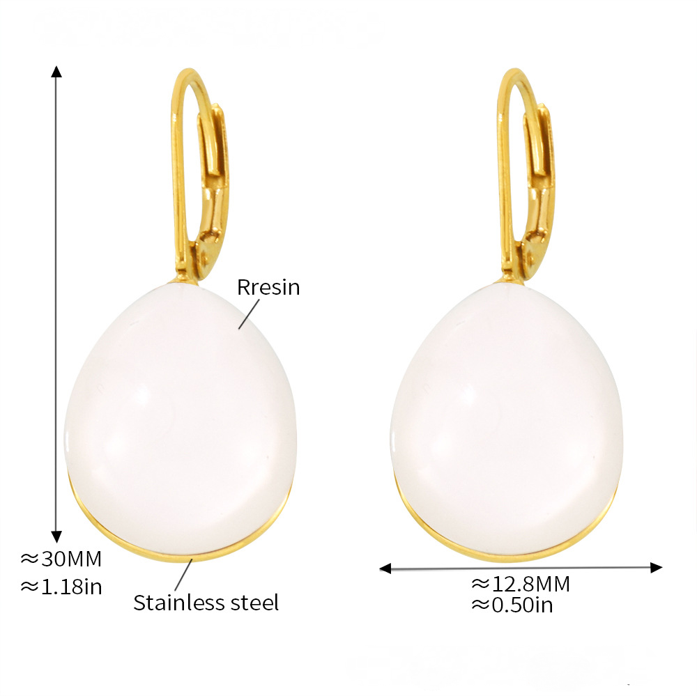 Stainless Steel Resin Drop Shape Multicolor Earrings