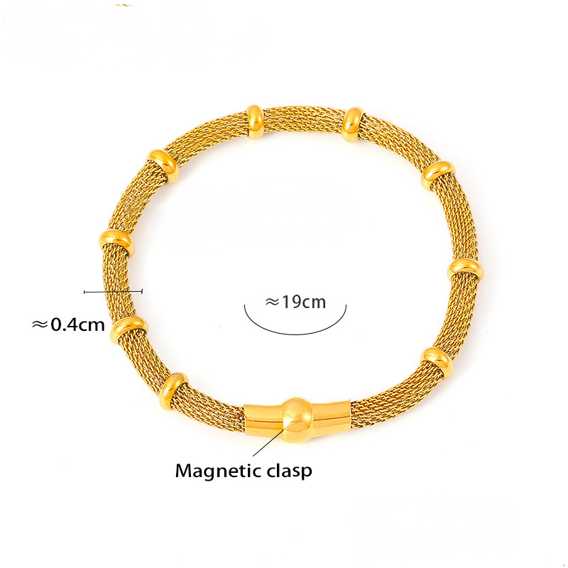 Metal Mesh Round Stainless Steel Bracelet