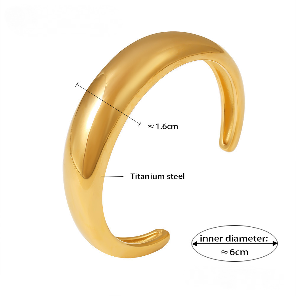 Stainless Steel Crescent Cuff Polished Bracelet