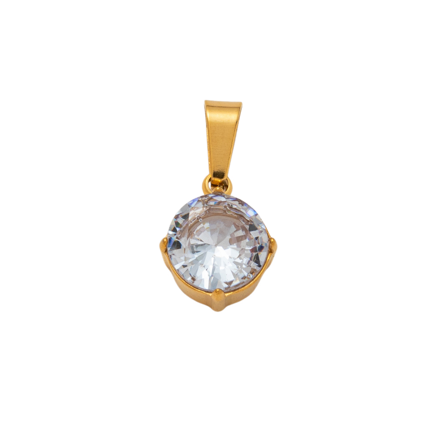 Stainless Steel Rainbow Cubic Zirconia Pendant