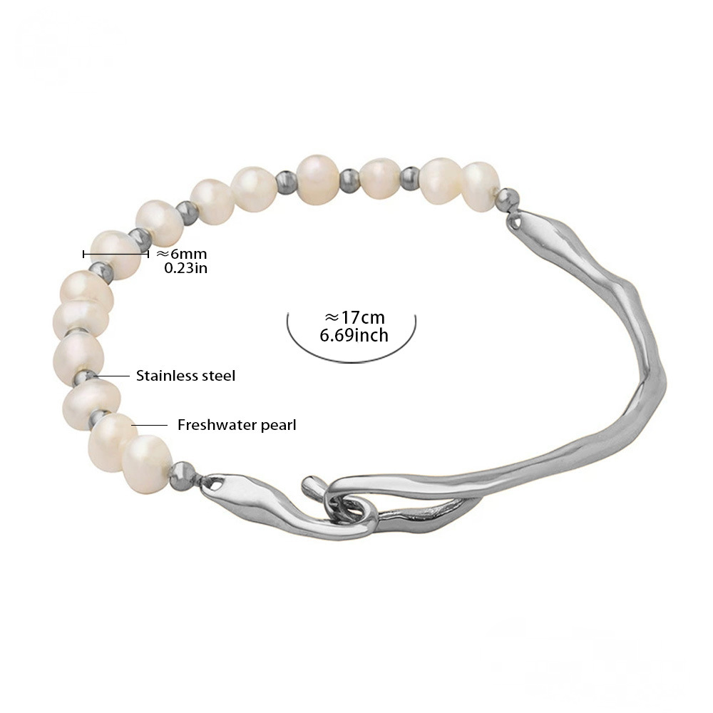 Stainless Steel Personalized Freshwater Pearl Bracelet