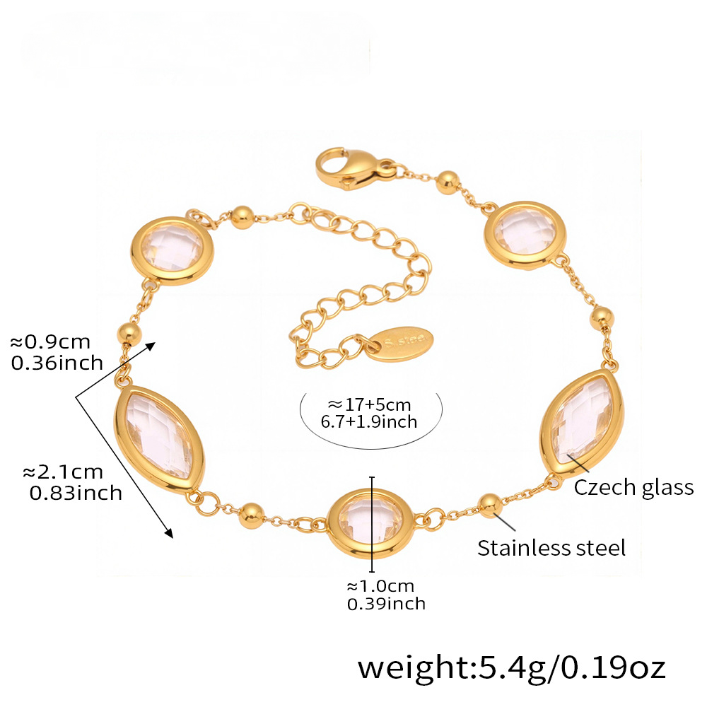 Dopamine Transparent Cut Glass Small Steel Ball Bracelet