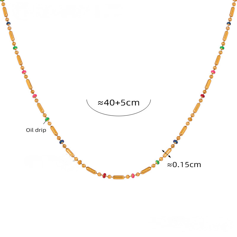 Beaded Oil Drop Necklace Bracelet Anklet Jewelry Suit