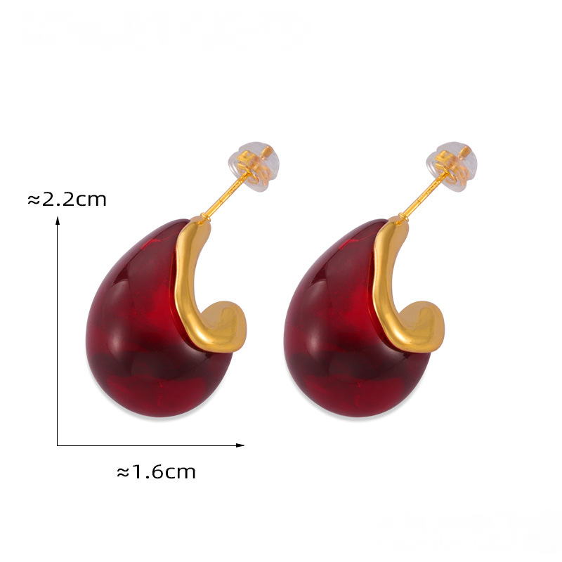 Square Inlay Tiger Eye Stone Pendant Necklace Water Drop Shaped Earrings Jewelry Suit