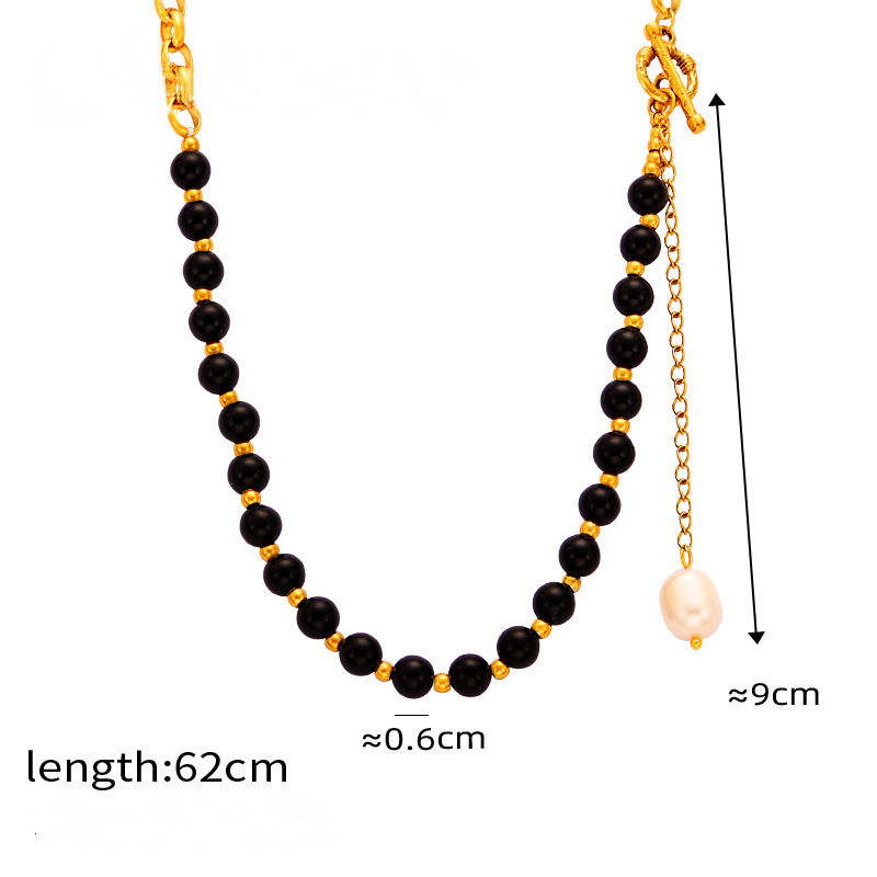 Stainless Steel Beaded Chain Stitching Lip Chain Necklace