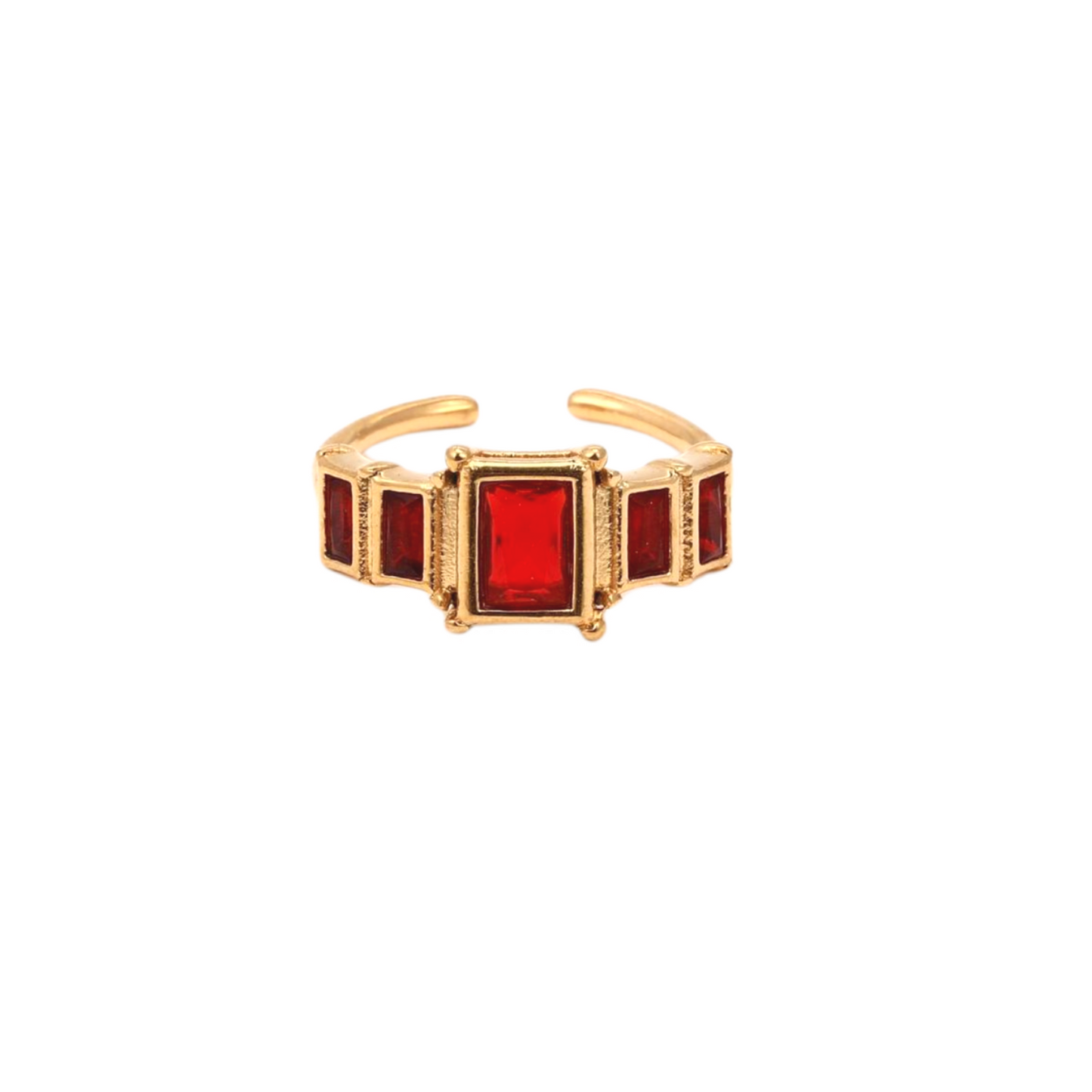 Stainless Steel Square Birthstone Ring
