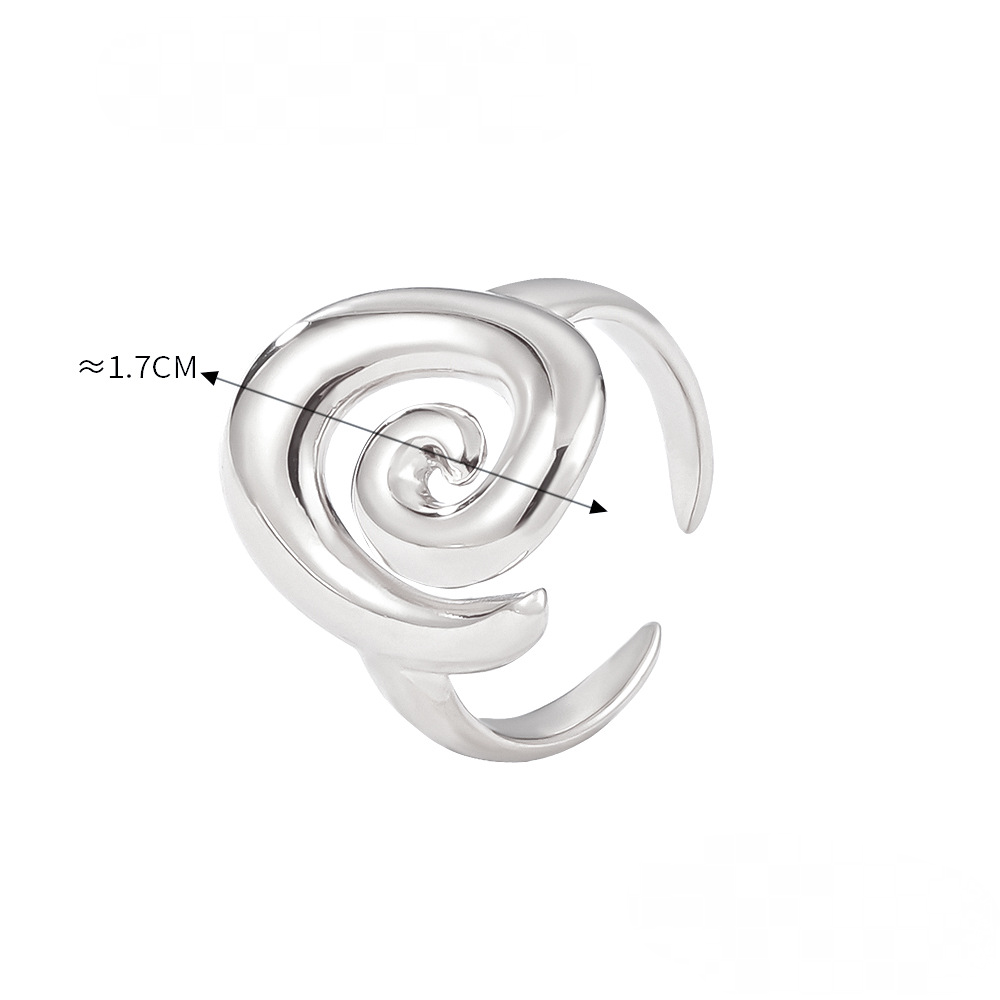 Stainless Stee Spiral Ring Earrings Jewelry Suit