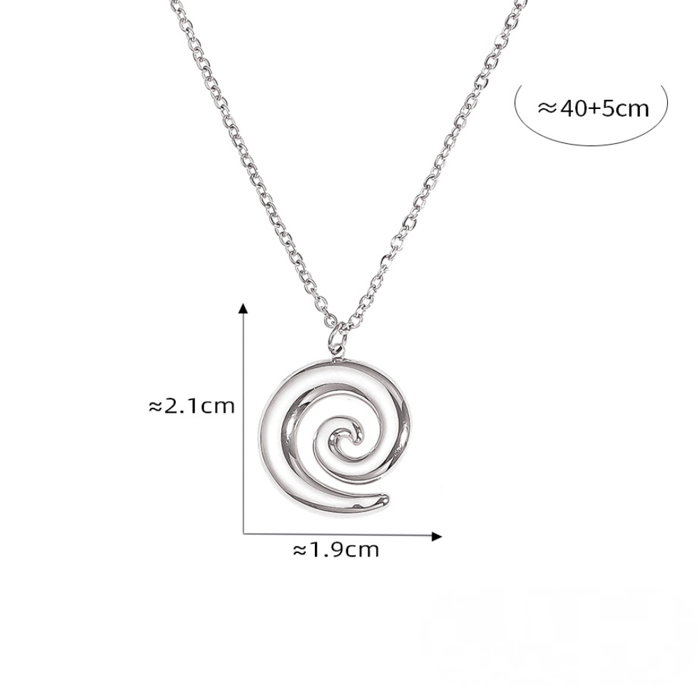 Stainless Steel Spiral Necklace Ring Jewelry Suit