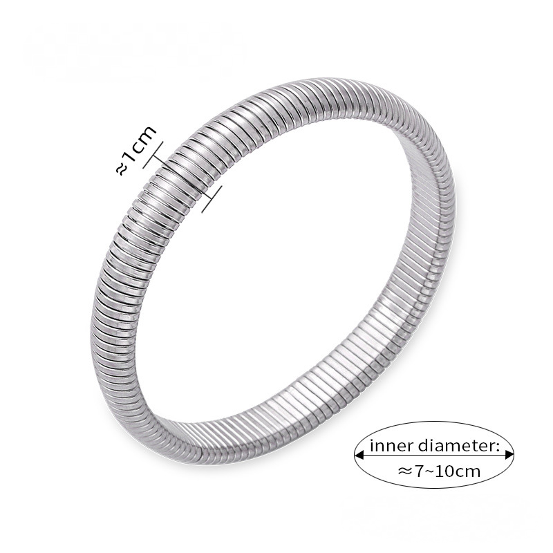 Stainless Steel Elastic Stripe Bracelet
