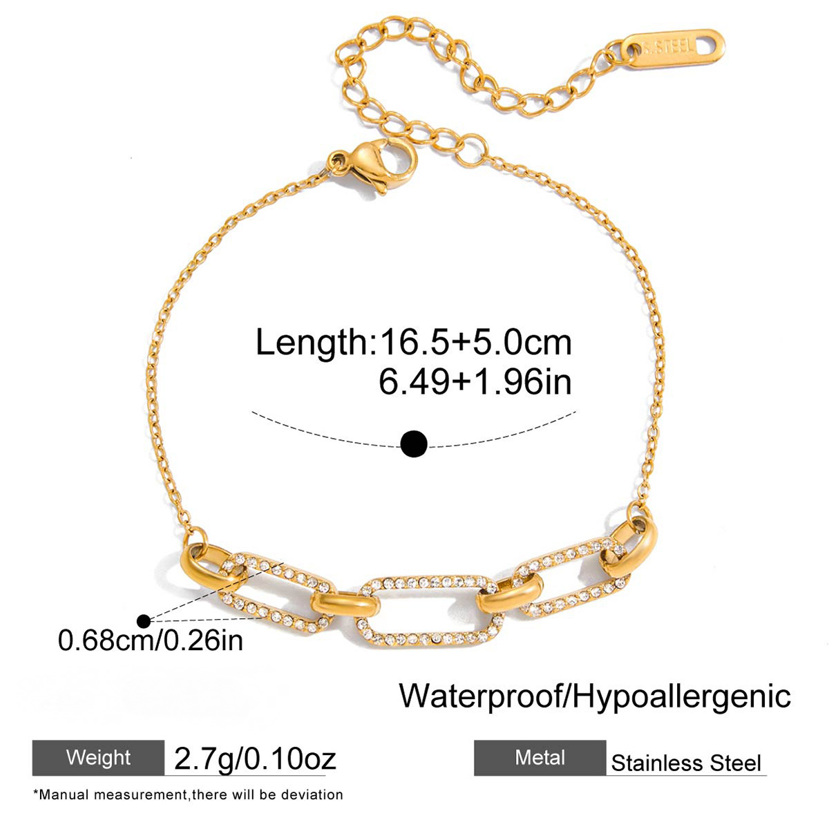 Stainless Steel Chain Bracelet Combination