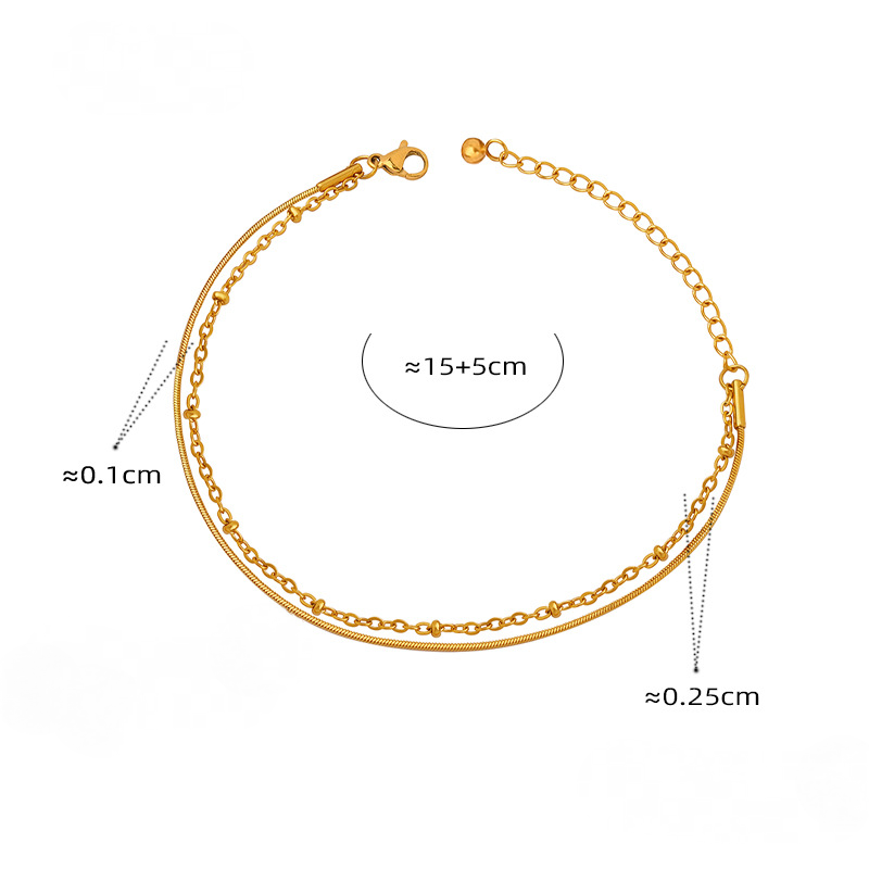 Stainless Steel Lobster Clasp Double Layer Bracelet