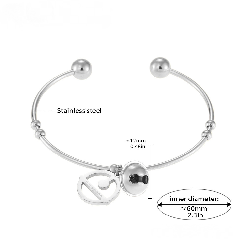 Stainless Steel Doraemon Bell Cuff Bracelet