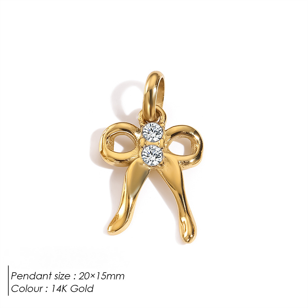 Stainless Steel Hollowed-out Bowknot Series Pendant