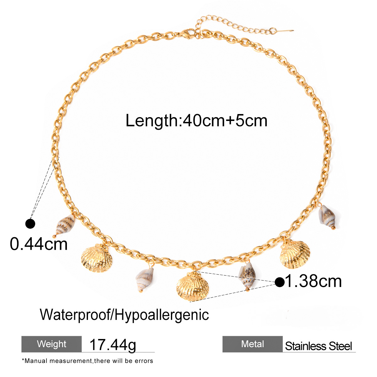 Stainless Steel Beach Vacation Style Shell Series Necklace