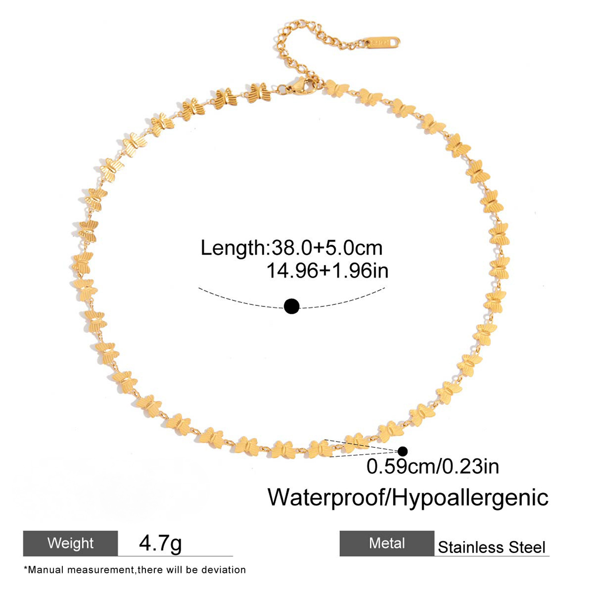 Stainless Steel Butterfly Splicing Necklace