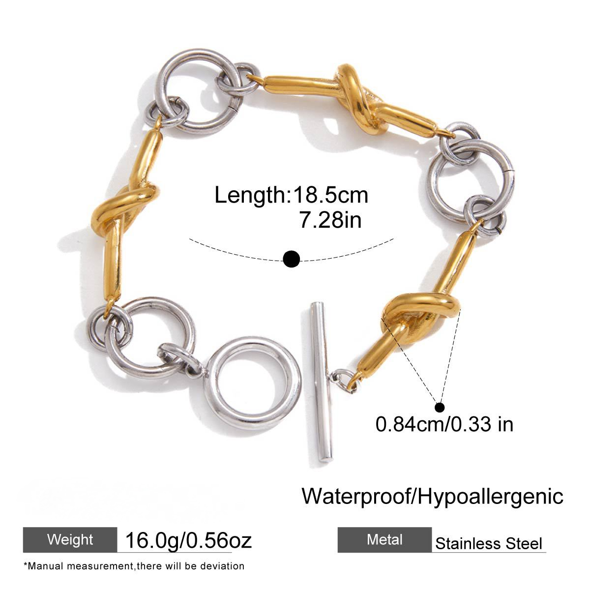 Stainless Steel 18K Gold PVD Geometry Bracelet