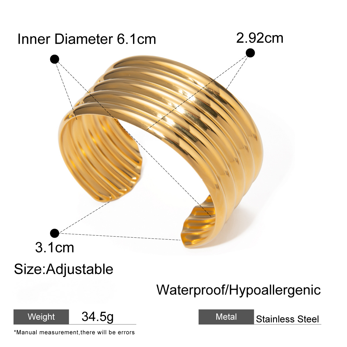 Stainless Steel Ocean Series Wide Face Bracelet