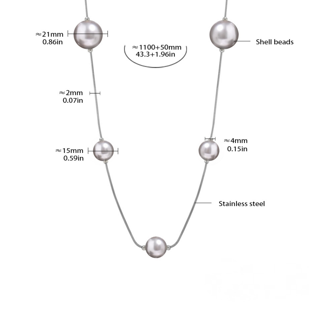 Stainless Steel Separated Imitation Pearl Necklace