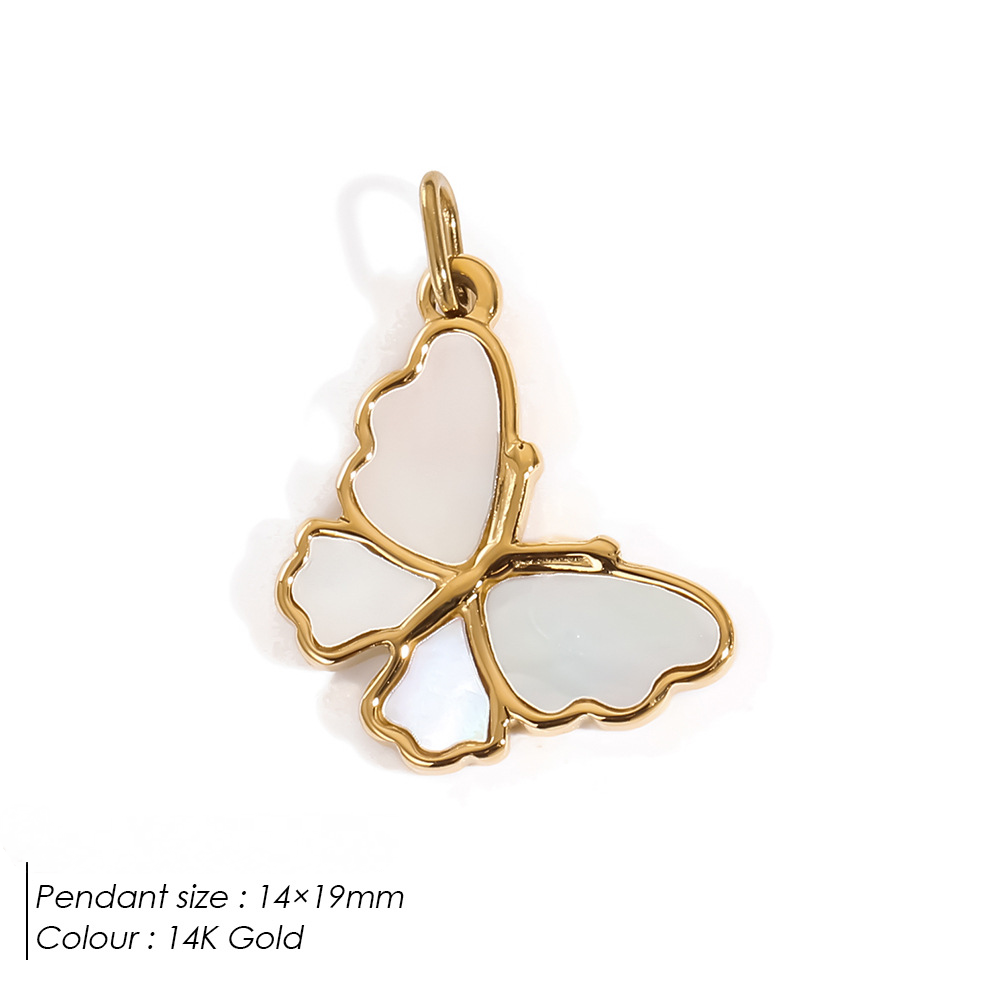 Stainless Steel 14K Gold PVD Butterfly Pendant