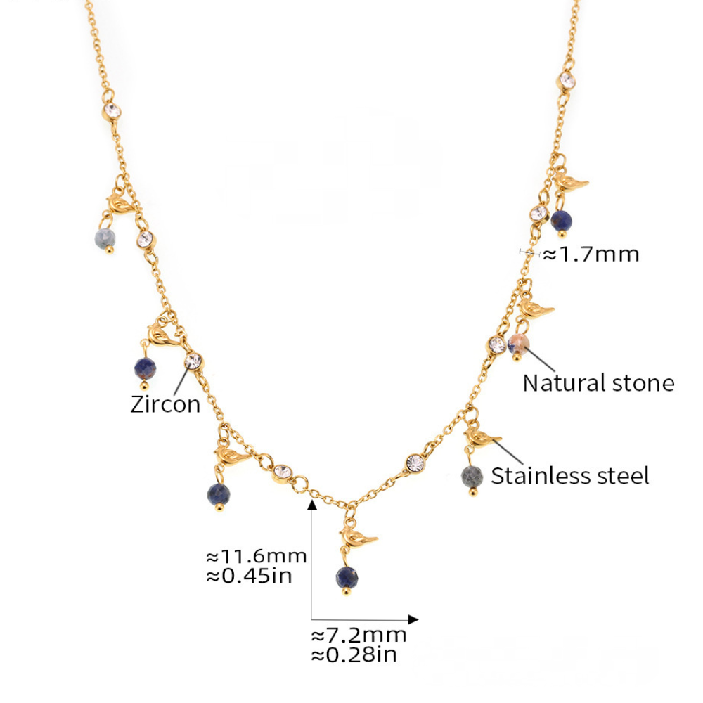 Stainless Steel Freshwater Pearl Lapis Lazuli Pendant Necklace