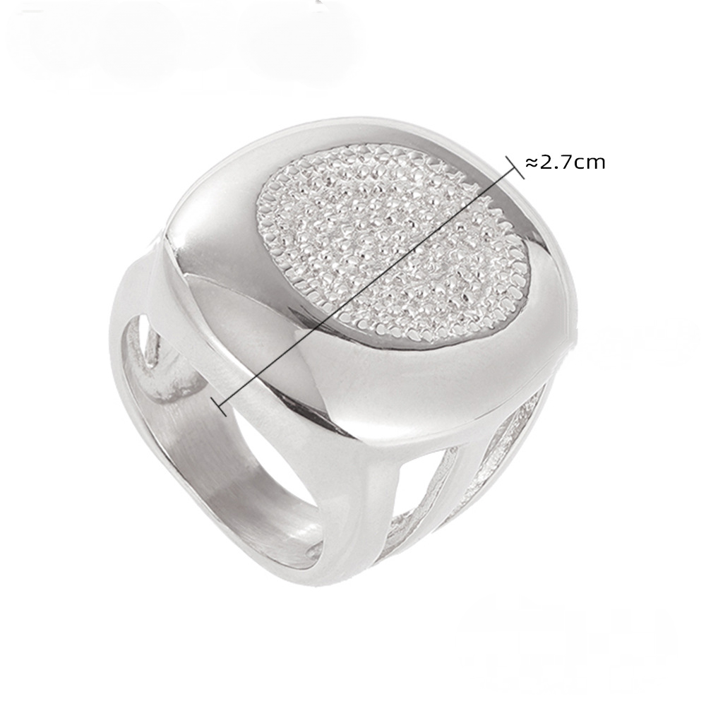 Stainless Steel Palm Print Signet Ring
