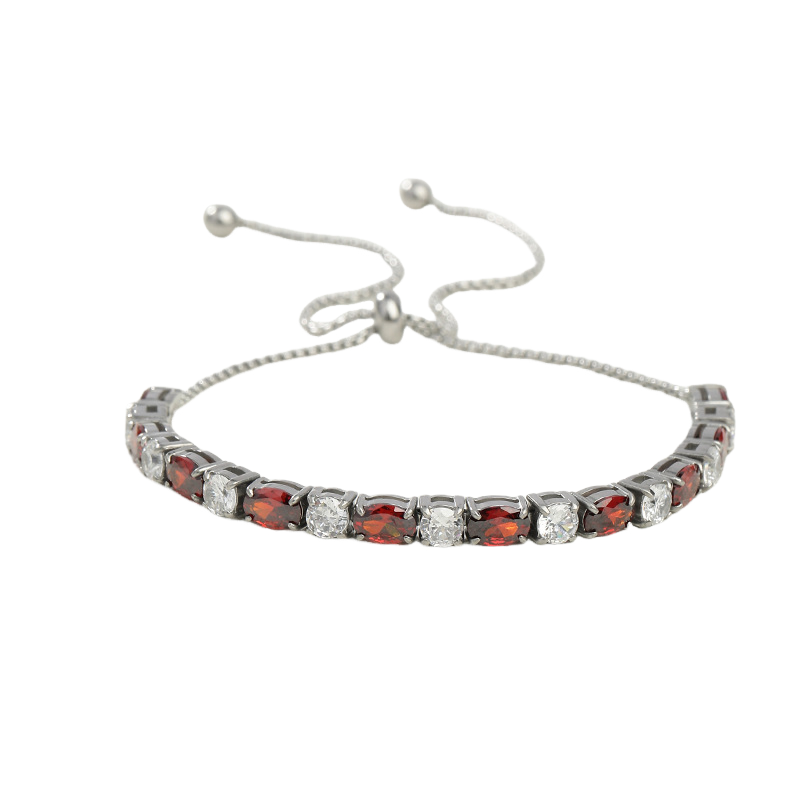 4mm Colored Stone Gradient Adjustable Tennis Bracelet