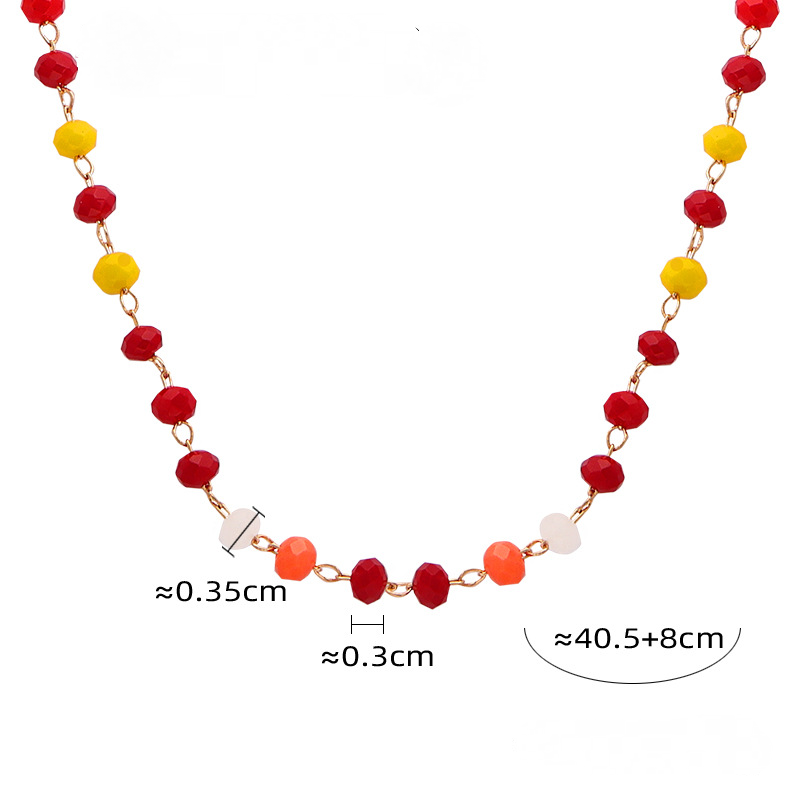 Stainless Steel Natural Stone Agate Beaded Necklace