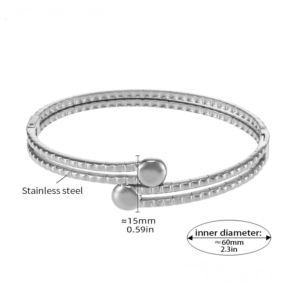 Stainless Steel Double Layer Cuff Bracelet